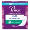 Poise® Bladder Control Pads, Light Absorbency, Regular Length