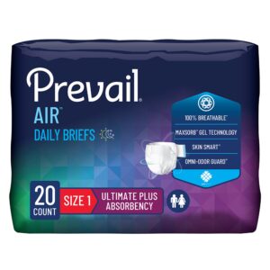 Prevail Air™ Stretchable Ultimate Plus Absorbency Briefs, Size 1