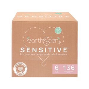 Earth & Eden Sensitiveâ„¢ Baby Diapers, Size 6 for Babies Weighing 35 lbs. or More