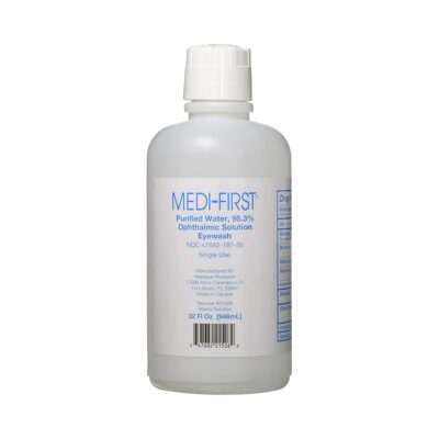 Medi-First® 98.3% Purified Water Ophthalmic Solution Eyewash, 1-quart Bottle