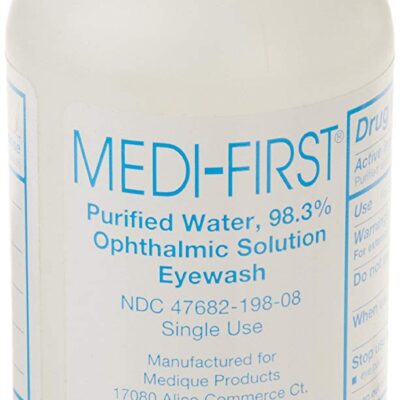 Medi-First® Purified Water, 98.3% Ophthalmic Solution Eyewash, 8-ounce Bottle