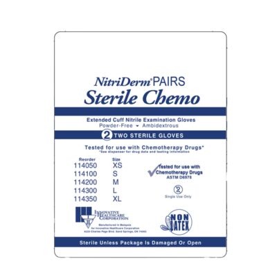 NitriDerm® EC Nitrile Extended Cuff Length Exam Glove, Small, Blue