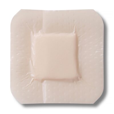 FoamLite™ Silicone Adhesive with Border Thin Foam Dressing, 2 x 2 Inch