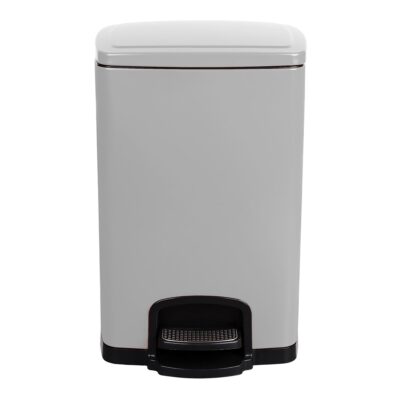 McKesson White Square Step-On Trash Can, 5 gallon